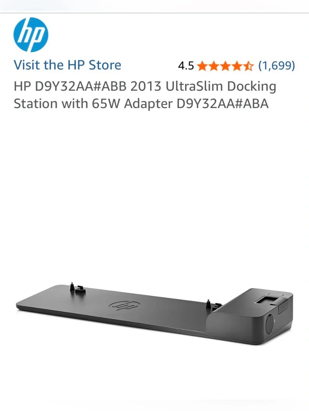 HP 2013 UltraSlim Docking Station - Black